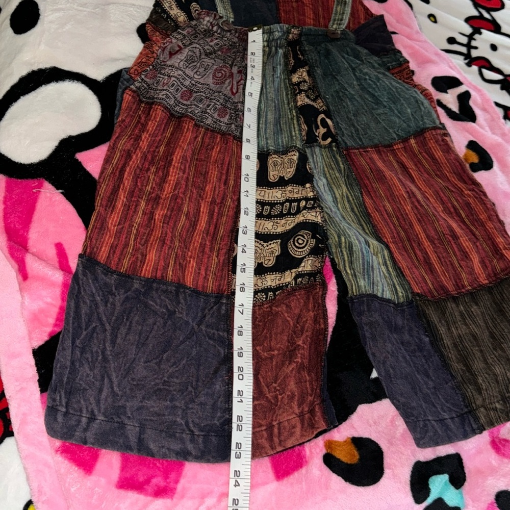 Patchwork short overalls - image 6